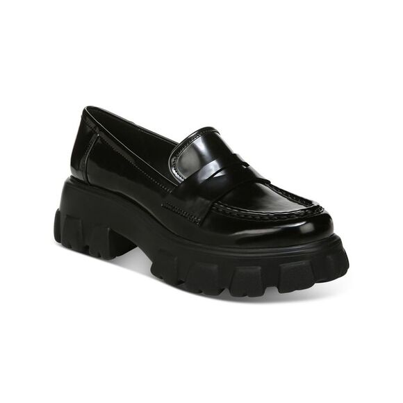 BAR III Shoes - BAR III Womens Black Penny Keeper Paz Toe Block Heel Slip On Loafers Shoes 8.5 M
